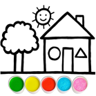 Glitter House coloring for kid Mod